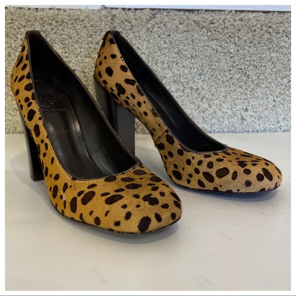 Tory Burch Rae Cheetah Stacked Heels